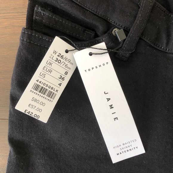 Topshop Jamie Maternity Jeans Black size 26 - Picture 3 of 4